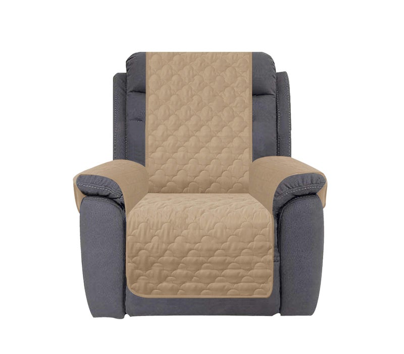 CHHKON Waterproof Nonslip Recliner Cover Stay in Place, Dog Couch Chair Cover Furniture Protector, Ideal Loveseat Slipcovers for Pets and Kids (Sand, 30'') - Image 1